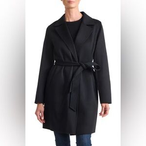 FLEURETTE Wool-Blend Wrap Coat Size 10